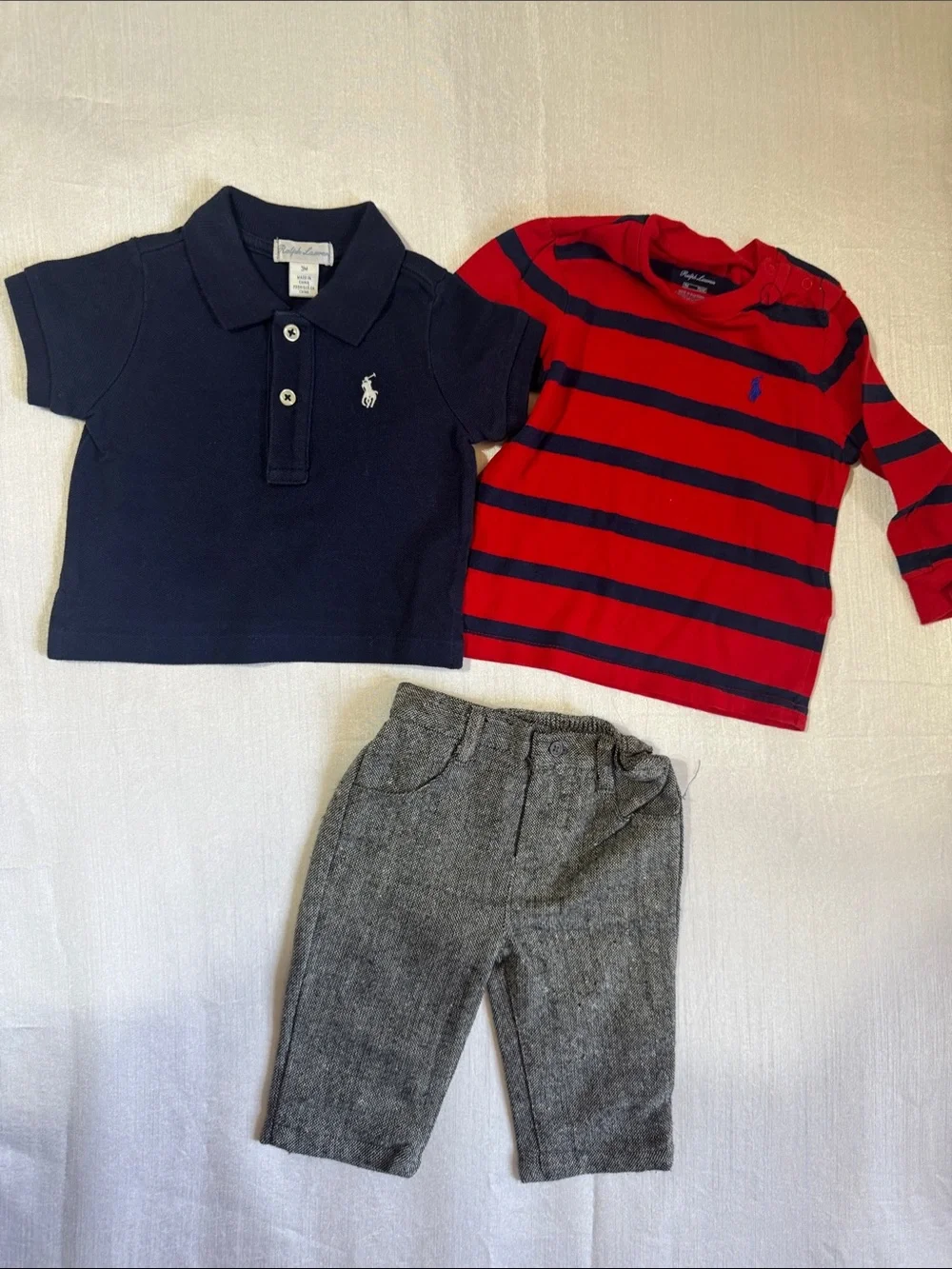 Ralph Lauren Kids Navy Polo & Red/Navy Striped Long-Sleeve Top